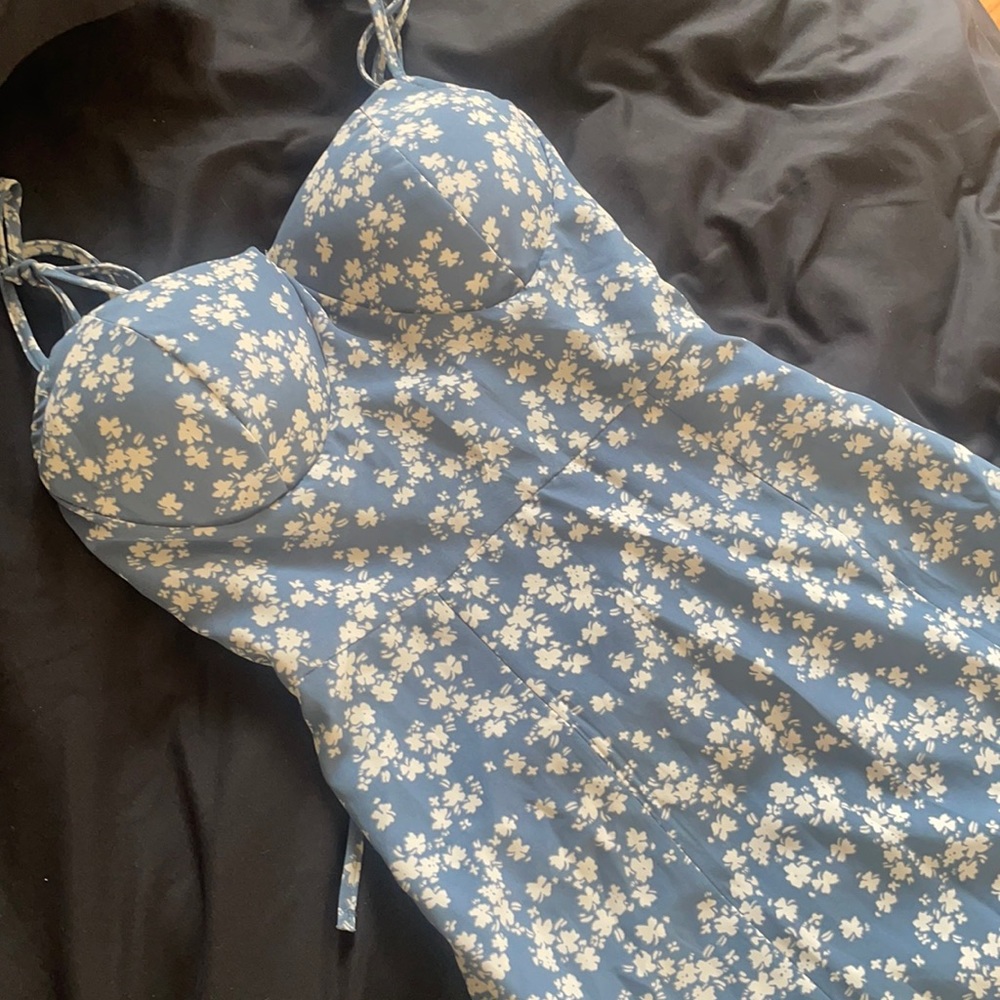 Soft blue floral dress